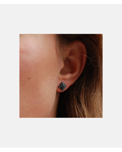 Andes Cross Ear Studs - Oxidized Silver - Design Sofie Lunøe